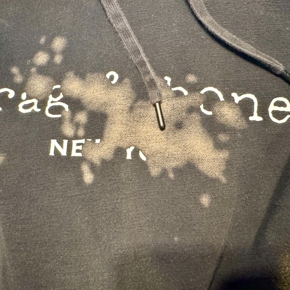 Rag & Bone Heavyweight Hoodie Men's Medium Solid Black Pullover Sweatshirt - Picture 12 of 12